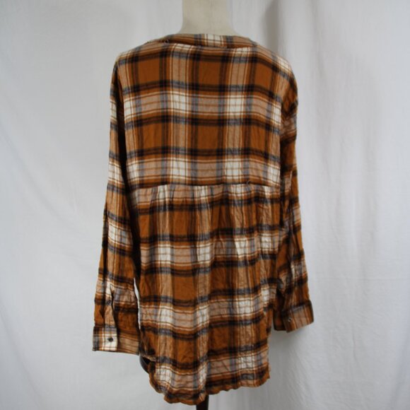JANE + DELANEY Oversized Plaid Button Down Top Size Large NWT - Picture 7 of 11